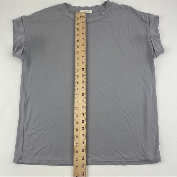 All Row Tshirt Womens Gray Crew Neck Rolled Sleeve - Picture 7 of 9